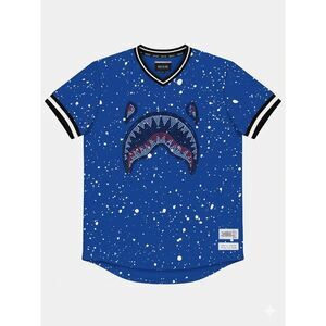 Rise As 1ne LMTD EDTN Shark V-Neck Jersey Blue Splatter Rhinestone 2XL NWoT